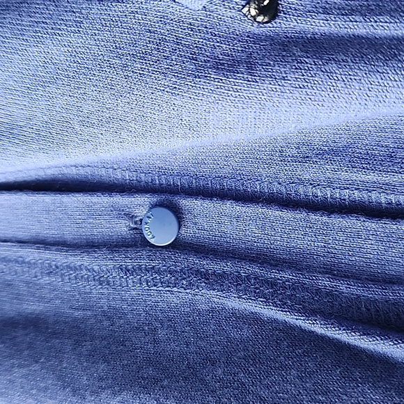 Kookai Braided Trim Fine Knit Button Up Blue Cardigan - Picture 6 of 9